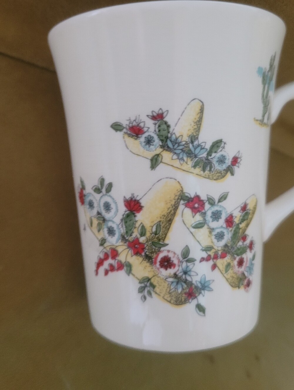 Vintage Beswick England "Mexican Marigold" Ceramic Coffee Mug